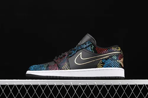 All categories Air Jordan Jordan series basketball shoes Air Jordan 1 Low Air Jordan 1 Low Shadow AJ1 Joe 1 colorful snakeskin low-top cultural and leisure sports sneakers CW5580-001